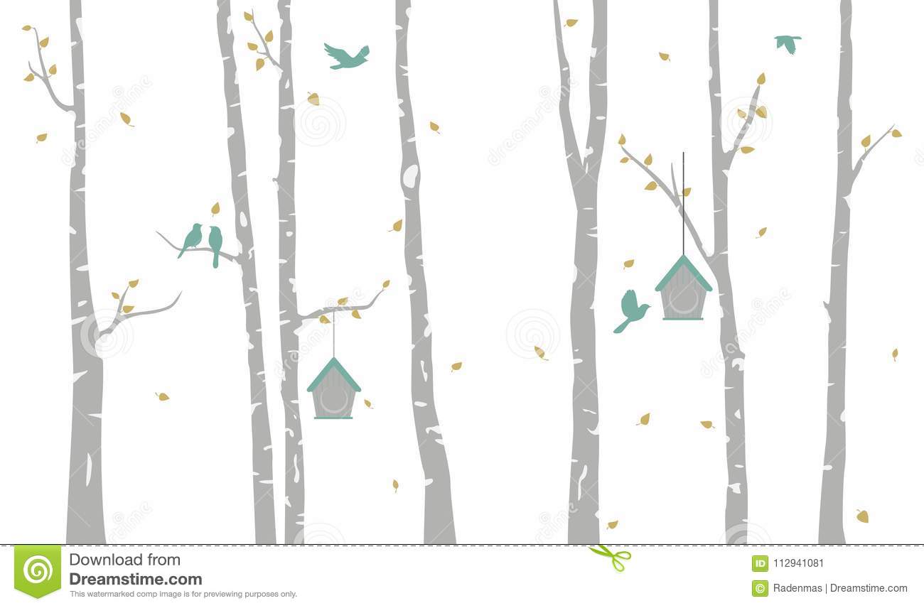 1300x856 Huge Collection Of 'birch Tree Silhouette Vector' Download More