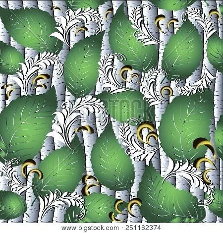 450x470 Ornamental Birch Trees Abstract Style Birch Trees Vector Seamless