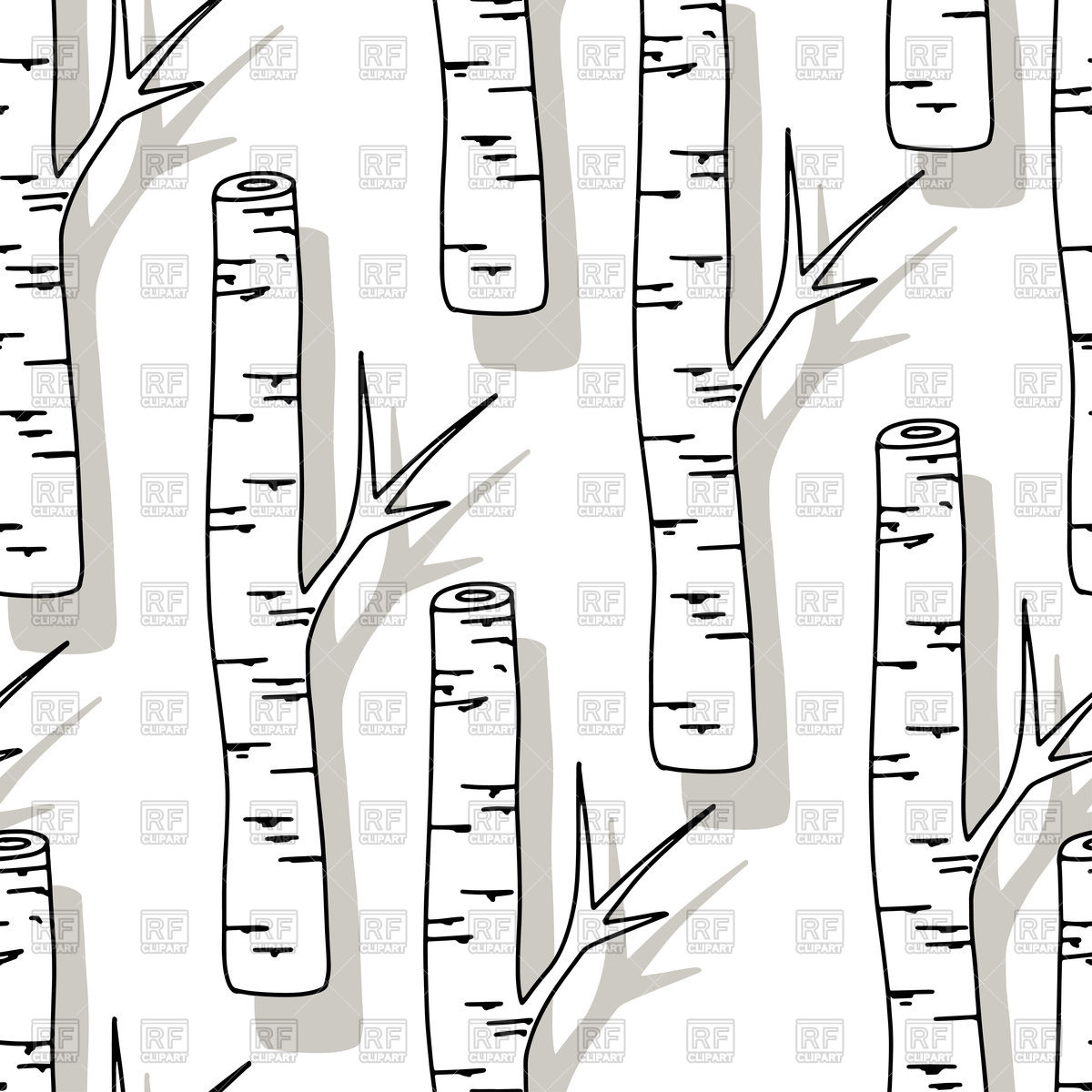 1200x1200 Birch Tree Pattern Black And White Trees Seamless Background