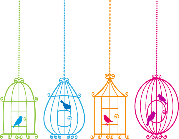 Bird And Birdcage 608x474 Bird And Birdcage
