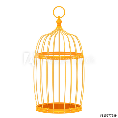 Decorative Golden Bird Cage Vector Illustration Isolated On White 500x500 Decorative Golden Bird Cage Vector Illustration Isolated On White
