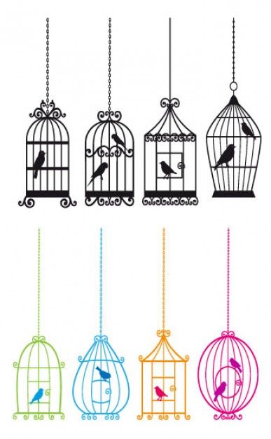 Bird And Bird Cage 387x626 Bird And Bird Cage