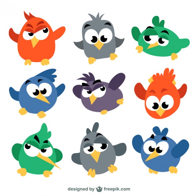626x626 Colored Birds In Cartoon Style Vector Free Download