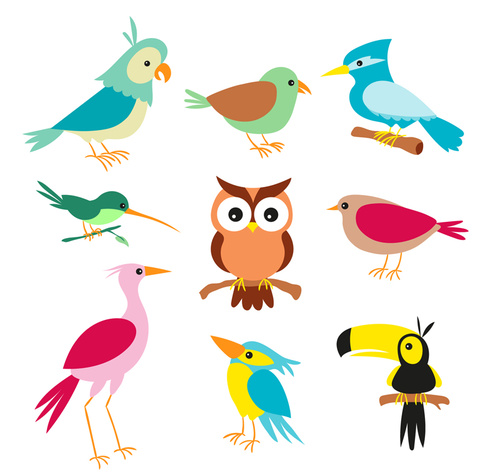 500x473 Cartoon Birds Vector Material Free Download