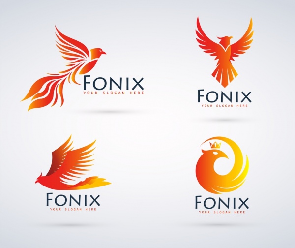 600x504 Download Free Vector Bird Logo Sets Phoenix Icon Yellow Design