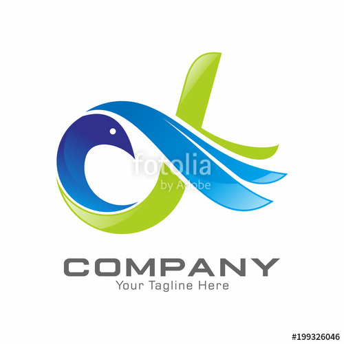 500x500 Letter D Initial And Bird Logo Vector Template Creative Logo