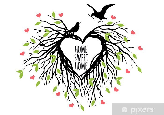 700x490 Heart Shaped Bird Nest, Vector Table Desk Veneer We