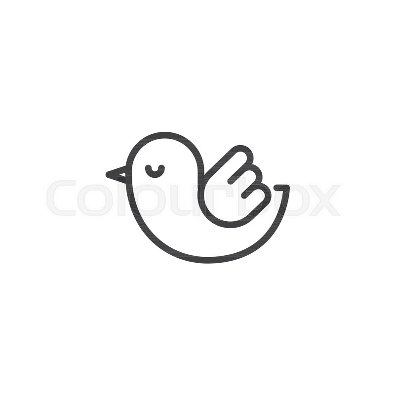 800x800 Dove Bird Outline Icon Linear Style Stock Vector Colourbox