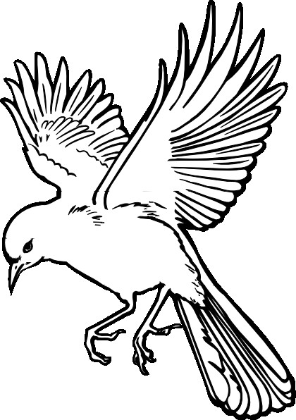 420x596 Landing Bird Outline Clip Art
