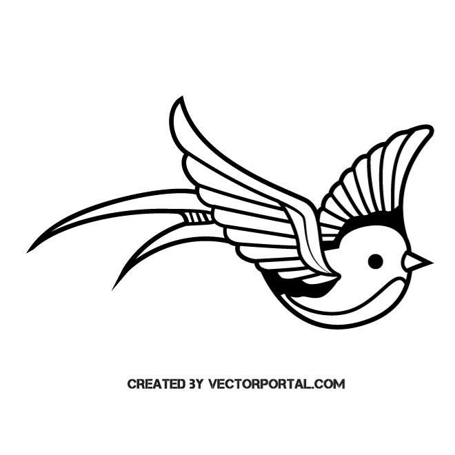 660x660 Swallow Bird Outline Vector Image Animal Vectors In Bird