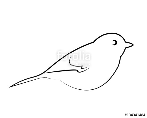500x400 Outline Of Small Bird Vector Stock Image And Royalty Free Vector