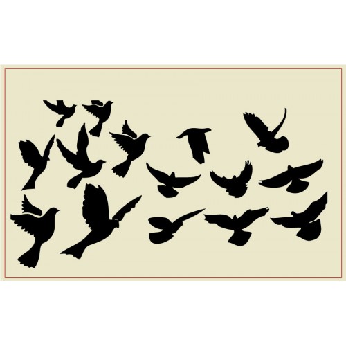 500x500 Flying Birds Silhouettes Vector