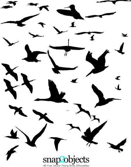 450x575 Free Vector Flying Birds Silhouettes Free Printables Bird