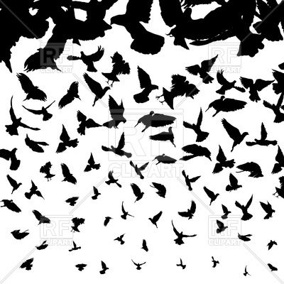 Background With Flying Birds Silhouettes Vector Image Vector 400x400 Background With Flying Birds Silhouettes Vector Image Vector