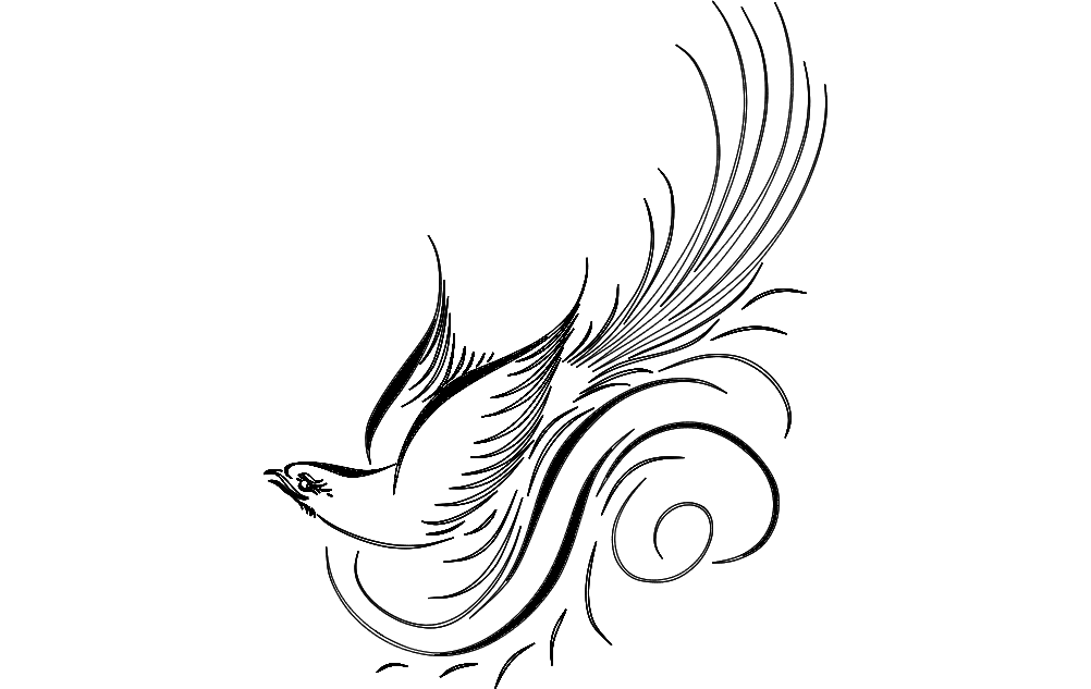 Calligraphy Bird Vector Dxf Free Download 1002x633 Calligraphy Bird Vector Dxf Free Download