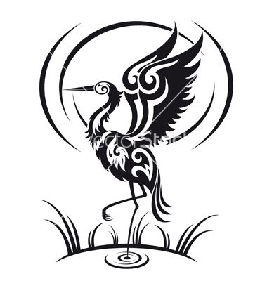Heron Bird Vector Design Inspiration Outline Drawings, Tribal 380x400 Heron Bird Vector Design Inspiration Outline Drawings, Tribal