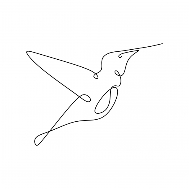 640x640 Single Line Drawing Of Hummingbird Minimalism Drawing Vector