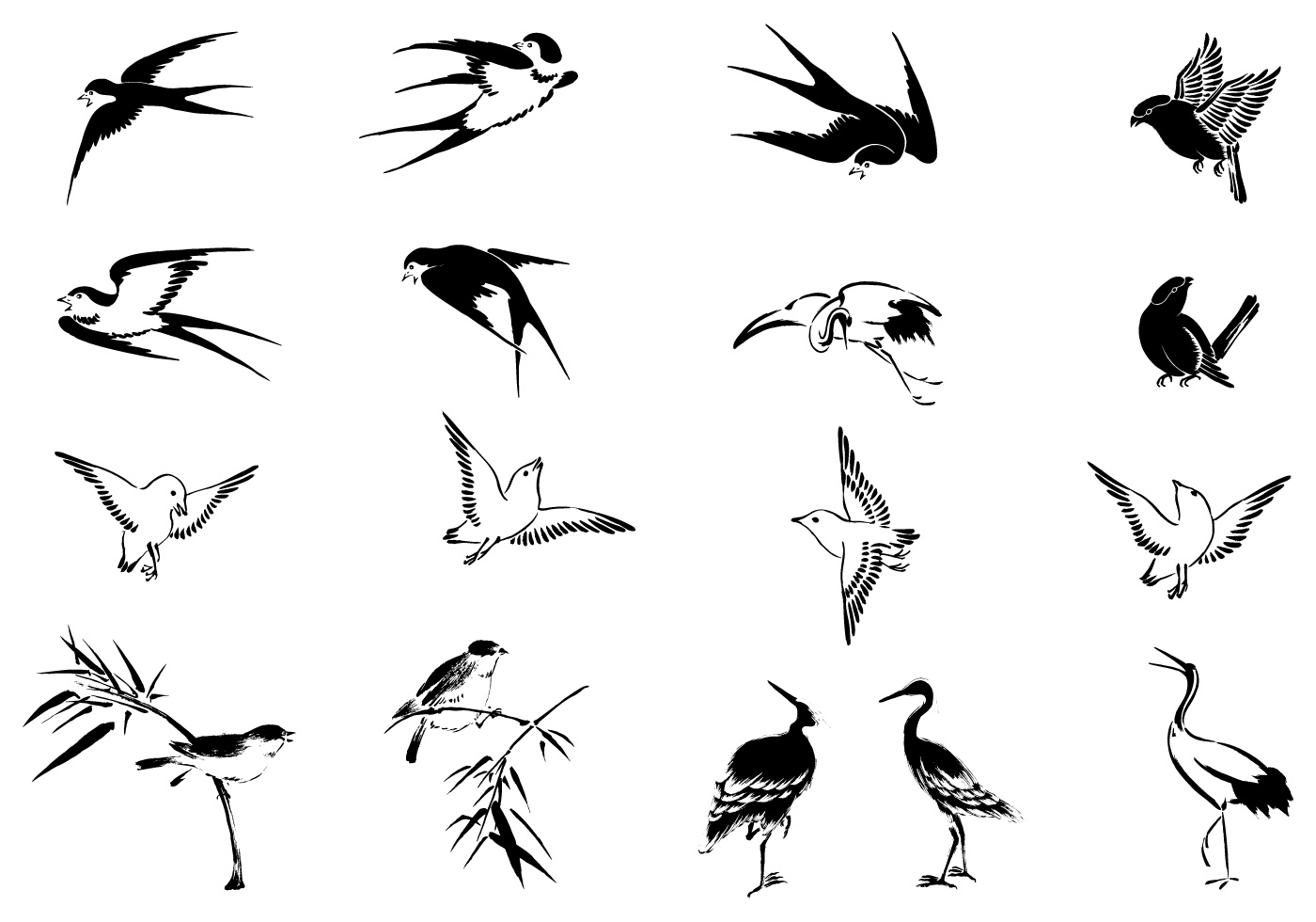 Crane Bird Free Vector Art 1400x980 Crane Bird Free Vector Art