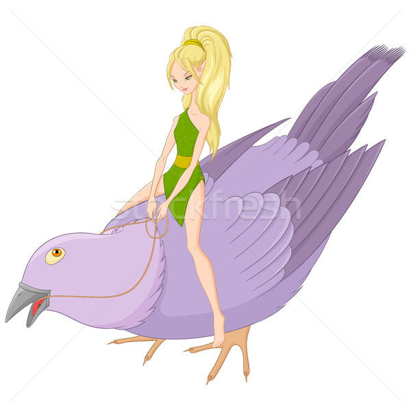 600x600 Fairy On Bird Vector Illustration Vector Illustration Maiia