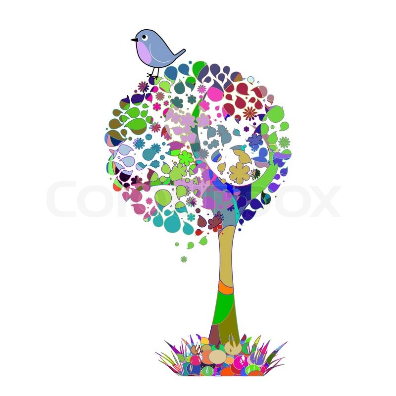800x800 Abstract Tree And Bird
