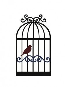 223x300 Free Download Bird And Birdcage Silhouettes