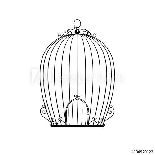 500x500 Silhouette Patterned Birdcage