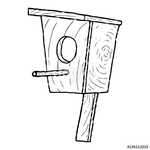 Birdhouse Vector Illustration Of A Wooden Birdhouse Hand Drawn 500x500 Birdhouse Vector Illustration Of A Wooden Birdhouse Hand Drawn