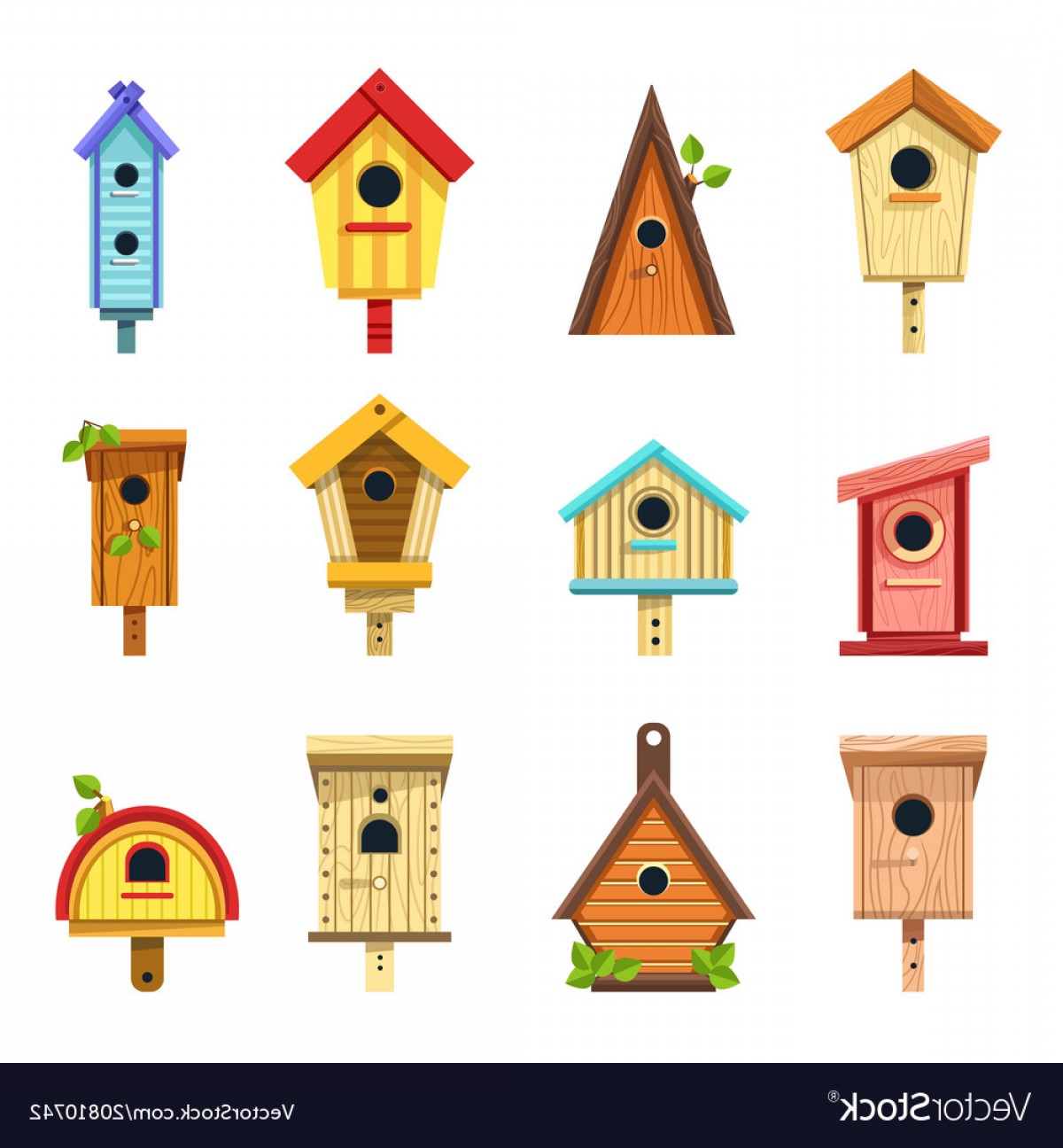 Wooden Birdhouses Of Creative Design To Hang On Vector Catchsplace 1200x1296 Wooden Birdhouses Of Creative Design To Hang On Vector Catchsplace