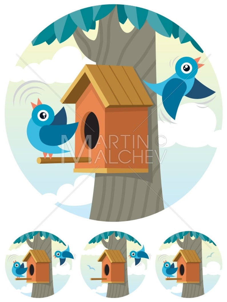 Birdhouse Vector Cartoon Clipart Illustration Bird Etsy 794x1059 Birdhouse Vector Cartoon Clipart Illustration Bird Etsy