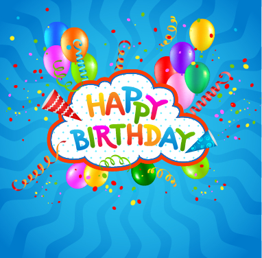 Colored Confetti With Happy Birthday Background Vector For Free 382x376 Colored Confetti With Happy Birthday Background Vector For Free
