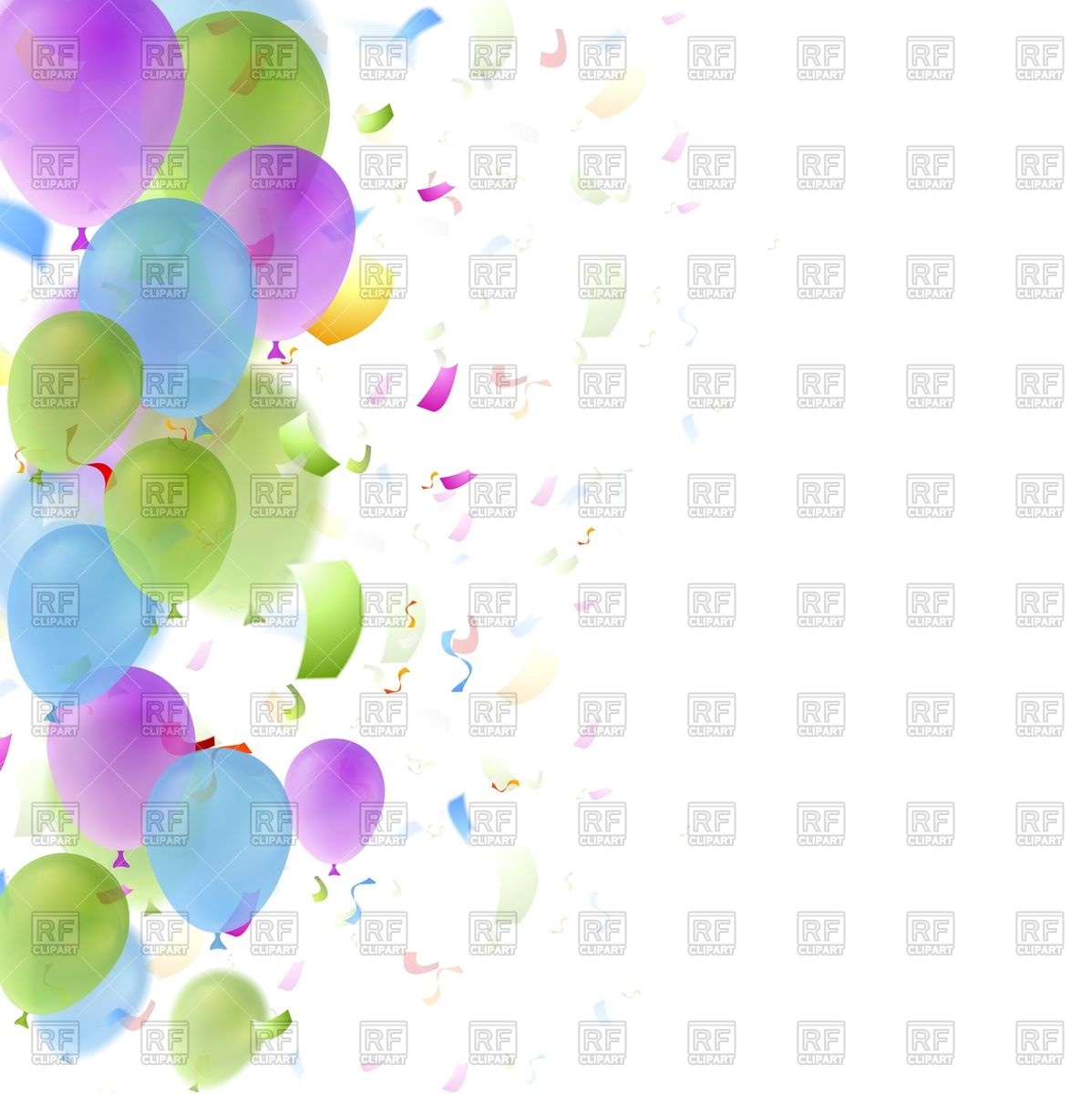 Balloons And Confetti Birthday Background Vector Image 1198x1200 Balloons And Confetti Birthday Background Vector Image