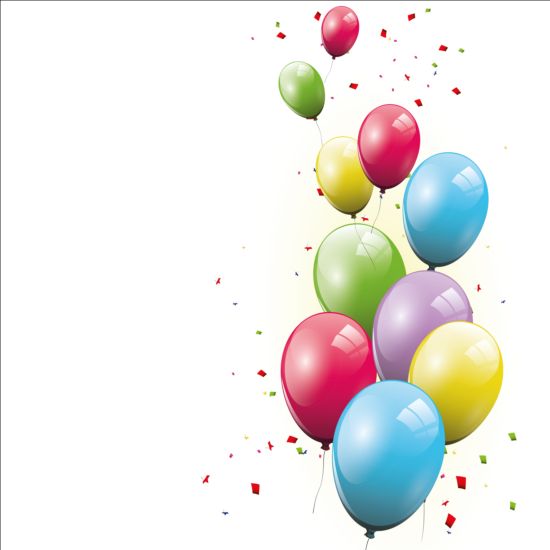 550x550 Birthday Background Colored Confetti With Balloon Vector Free