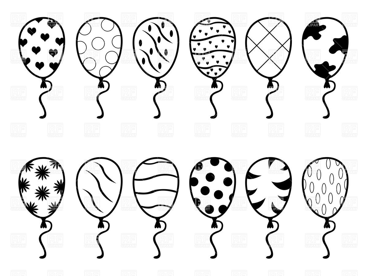1200x900 Cartoon, Simple Party And Birthday Balloons Vector Image