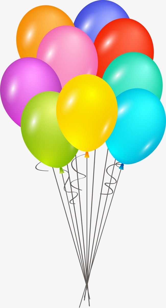 650x1200 Color Cartoon Happy Birthday Balloon, Cartoon Clipart, Hand