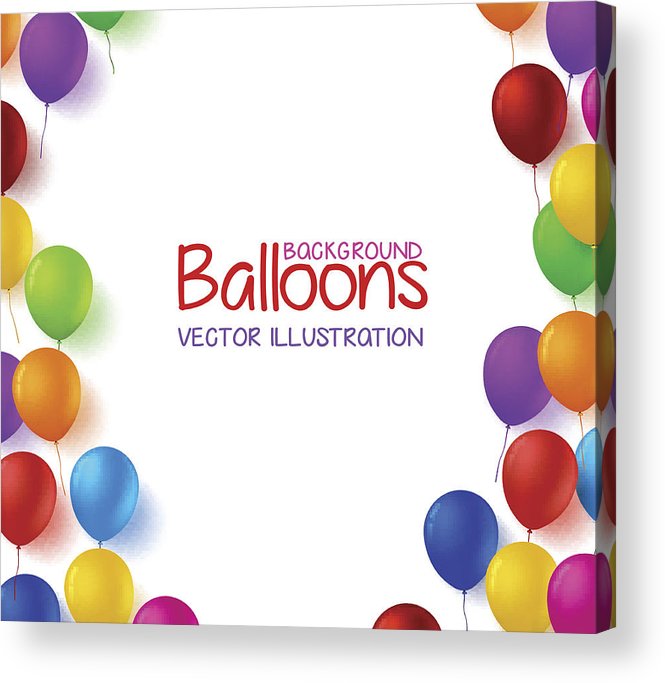 665x683 Happy Birthday Balloons Vector Background For Party Acrylic Print