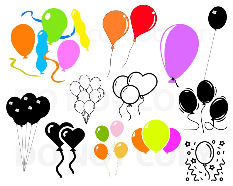 794x635 Balloons Bundle Balloon Vector Birthday For Etsy