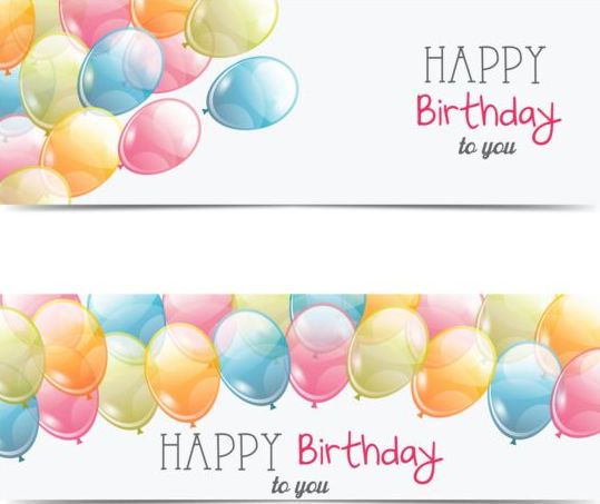 539x453 Birthday Banner With Transparent Balloon Vector Free Download
