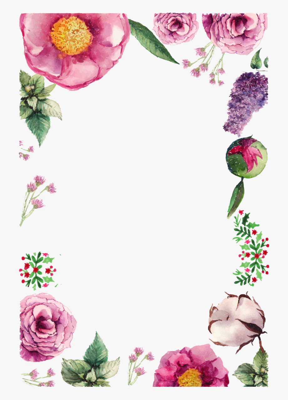 920x1276 Flower Greeting Birthday Vector Flowers Border Card