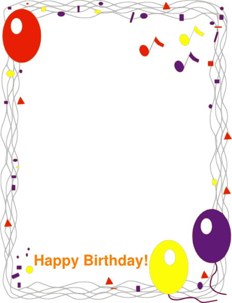 456x594 Happy Birthday Border Clip Art