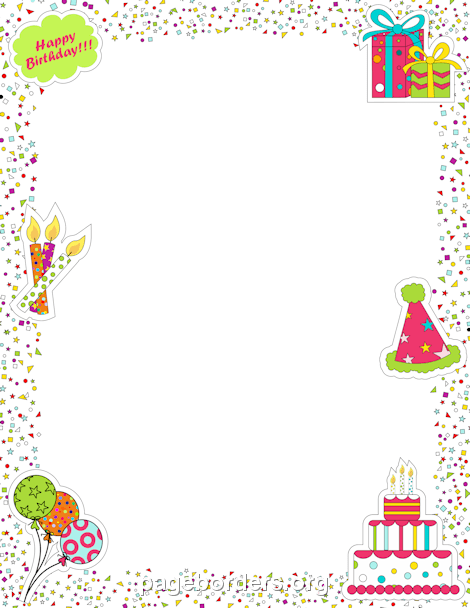 470x608 Birthday Border Clip Art