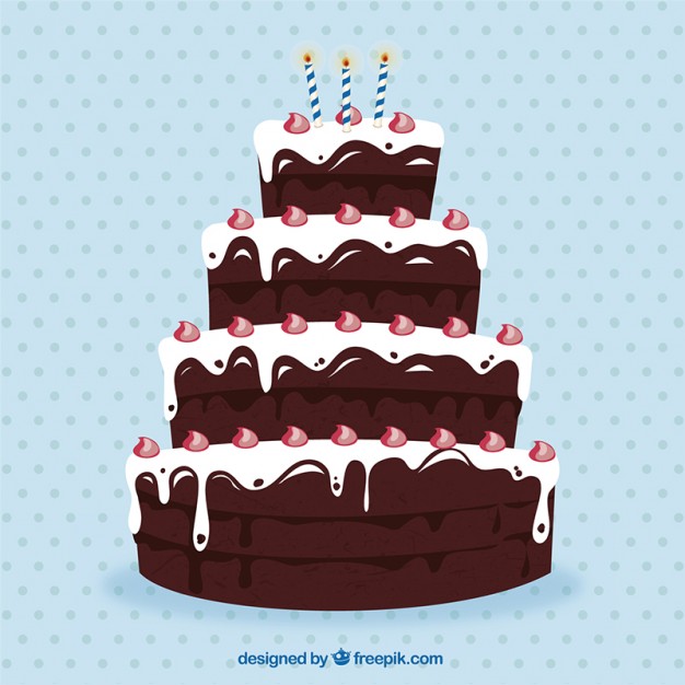 626x626 Big Chocolate Birthday Cake Free Vector Free Vectors Ui Download