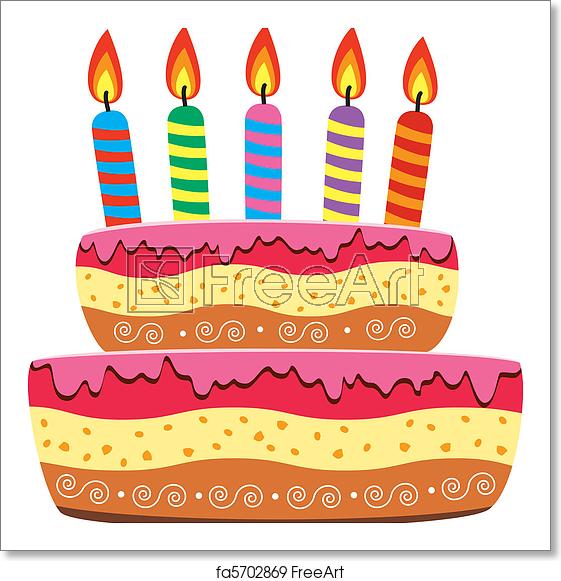 561x581 Free Art Print Of Birthday Cake Vector Birthday Cake With Burning