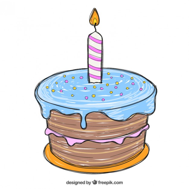 Hand Drawn Birthday Cake Vector Free Download 626x626 Hand Drawn Birthday Cake Vector Free Download