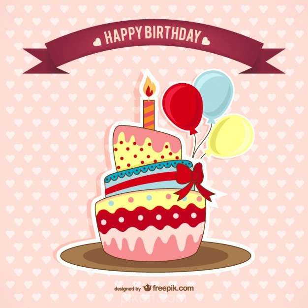 Birthday Card With Cake Vector Free Download 626x626 Birthday Card With Cake Vector Free Download