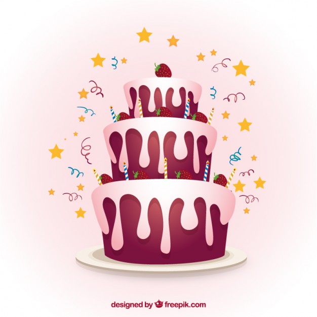 626x626 Strawberry Birthday Cake Free Vector Free Vectors Ui Download