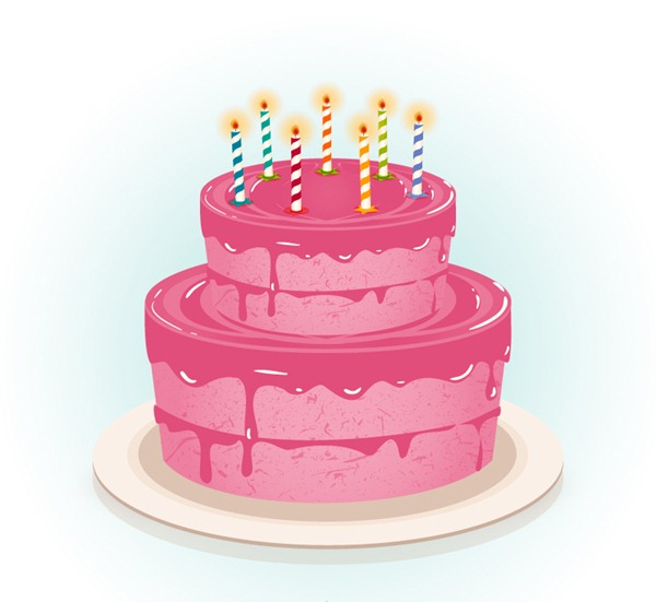 600x551 Pink Birthday Cake Vector Graphics My Free Photoshop World