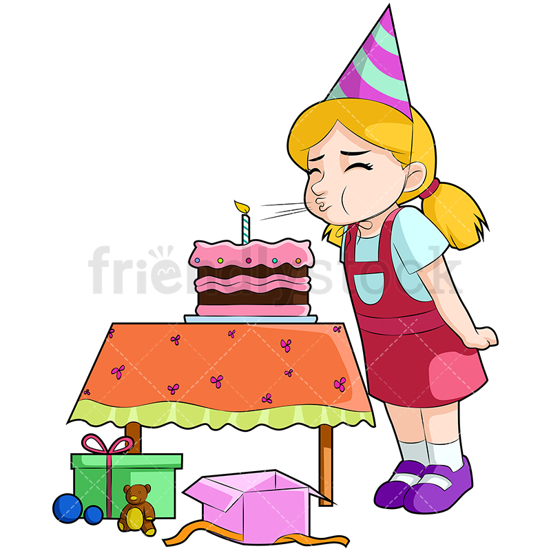 800x800 Birthday Girl Cartoon Vector Clipart