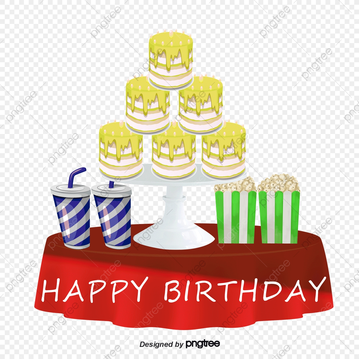 1200x1200 Hand Painted Birthday Cake Vector, Birthday Clipart, Cake Clipart