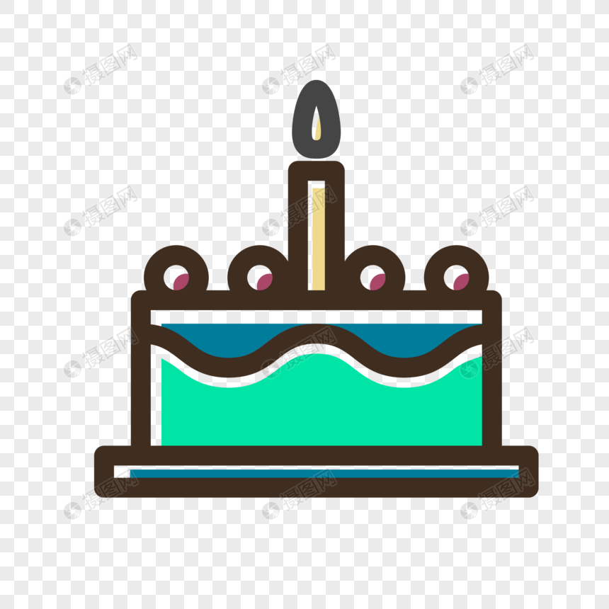860x860 Small Cartoon Birthday Cake Vector Icon Graphics Png Image Picture