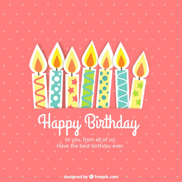Cute Birthday Card With Candles Vector Free Download 626x626 Cute Birthday Card With Candles Vector Free Download